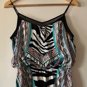 Express colorful printed strappy mini dress, size M.